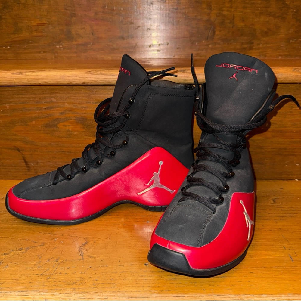 Roy Jones Jr. Red And Black Jordan Boxing Shoes